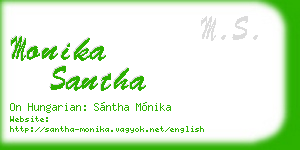 monika santha business card