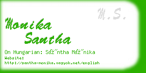 monika santha business card